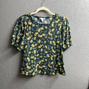 LC Lauren Conrad Lemon Puff Sleeve Blouse